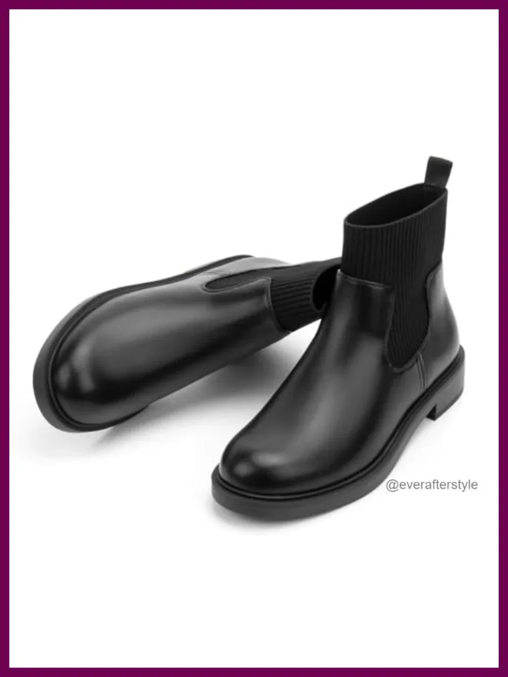Chelsea Boots Low Heel Slip on Lug Sole Platform Booties Fashion Elastic Ankle